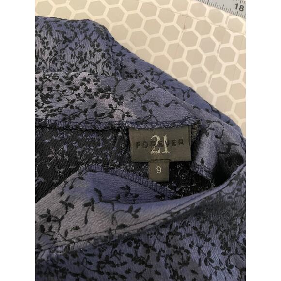 Forever 21 Juniors Skirt Size 9 Blue Satin Floral Embroidered Fairy Grunge Y2K - Picture 3 of 7